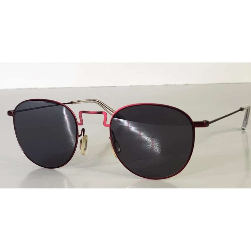 Kenzo Sunglasses KZ 5118 Metallic Red Made In France Lightweight Metal Frames